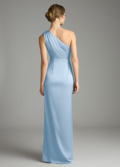 Azazie Emorie Vendita Finale Abito Tubino in Raso Elasticizzato Monospalla Dusty Blue image6