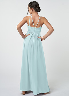 Azazie Leighton Junior Mist A-Line Pleated Chiffon Dress image3