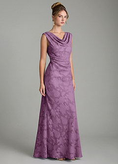Azazie Kieryn Bridesmaid Dresses Wisteria Mermaid Pleated Floral Burnout Dress image4