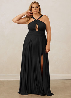 Christian Siriano Bridal for Azazie 1009 Bridesmaid Dresses Black A-Line Pleated Chiffon Dress image11