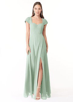 Azazie Hainsly Bridesmaid Dresses Agave A-Line Sweetheart Neckline Chiffon Dress image1