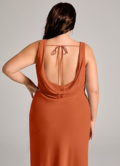 Azazie Rylina Bridesmaid Dresses Burnt Orange Mermaid Pleated Chiffon Dress image12