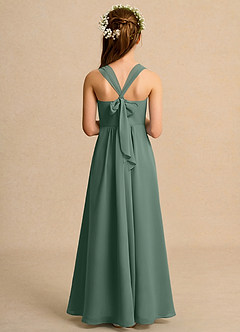 Azazie Tater Junior Formal Flower Girl Klänningar Klä A-Line i Chiffong Plisserad image2