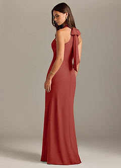 Azazie Doretta Bridesmaid Dresses Terracotta Mermaid Pleated Chiffon Dress image7