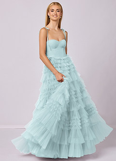 Barbie ♥ Azazie Bridesmaid Dresses Mist A-Line Sweetheart Neckline Tulle Dress image3