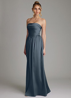 Azazie Zena Bridesmaid Dresses Twilight A-Line Strapless Stretch Satin Dress image5