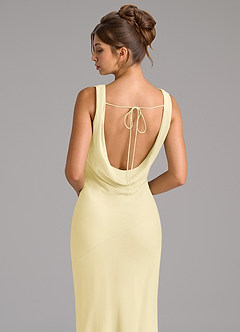 Azazie Rylina Bridesmaid Dresses Lemon Sorbet Mermaid Pleated Chiffon Dress image2