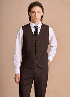 front James Ganache Structured Stretch Suit Vest