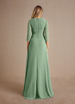 Azazie Mayfield Vestidos para mãe da noiva Vestir Matchá de Chiffon de Linha A com Plissado image3