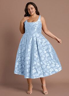 Briac Powder Blue A-line Midi Dress image12