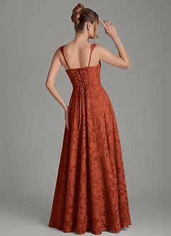 Azazie Azaria Bridesmaid Dresses Auburn A-Line Corset Floral Burnout Dress image5