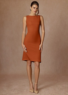 Kennedy Burnt Orange Structured Stretch Dress