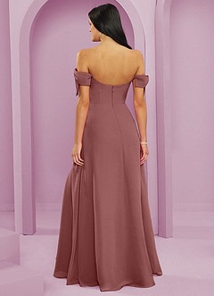 Barbie ♥ Azazie Vestidos de damas de honor Vestido de Rosa Del Desierto de Gasa de Corte en A Convertible con Vestidos sin tirantes image9