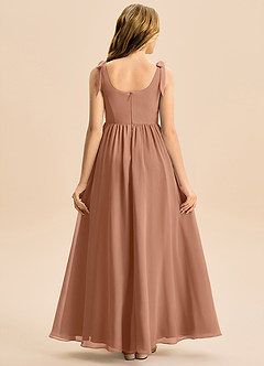 Azazie Delia Junior Abito A-Line in Chiffon Fiocco Bronzo image6