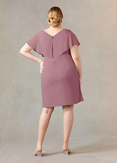 Azazie Julia Mother of the Bride Dresses Vintage Mauve Sheath V-Neck Pleated Chiffon Dress image10