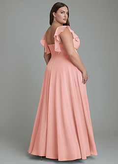 Azazie Leilani Bridesmaid Dresses Rosette A-Line Pleated Chiffon Dress image7