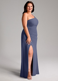 Azazie Eren Bridesmaid Dresses Stormy Sheath One Shoulder Chiffon Dress image12