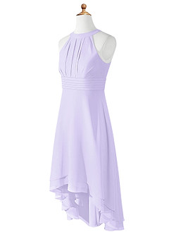 Azazie Linna Junior Lilac A-Line Pleated Chiffon Dress image7