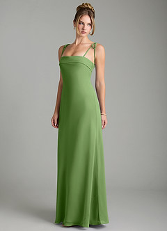 Azazie Ellia Abiti da Damigella Abito A-Line in Chiffon Fiocco Basilico image3