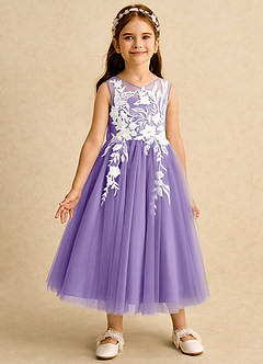 Azazie Sundae Flower Girl Dresses Tahiti Ball-Gown Lace Dress image5