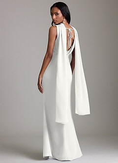 Azazie Linelle Brudtärnklänningar Klä av Sjöjungfru i Chiffong Plisserad Vit image10