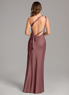 Azazie Monroe Bridesmaid Dresses Vintage Mauve Mermaid One Shoulder Stretch Satin Dress image2