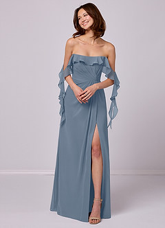 Barbie ♥ Azazie Bridesmaid Dresses Twilight A-Line Off the Shoulder Chiffon Convertible Dress image4