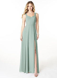 Azazie Julie At-home Try On Dresses Agave A-Line Sweetheart Neckline Chiffon Dress image1