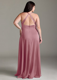 Azazie Davis Bridesmaid Dresses Vintage Mauve A-Line Pleated Stretch Satin Dress image8