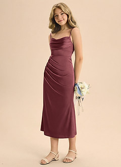 Azazie Mai Junior Klä av Tubklänning i Stretch Satin Plisserad image1