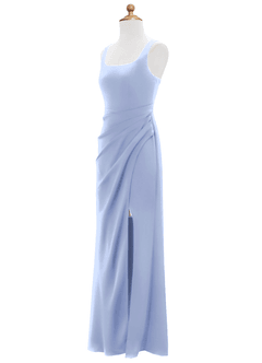 Azazie Mero Junior Ice Mermaid Pleated Stretch Satin Dress image7