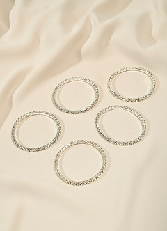 front Lot de 5 bracelets extensibles en cristal