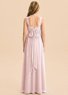 Azazie Kora Junior Abito A-Line in Chiffon Plissettato Rosa Rossore image6