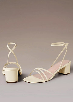 front Cross Strips Block Heel Sandals