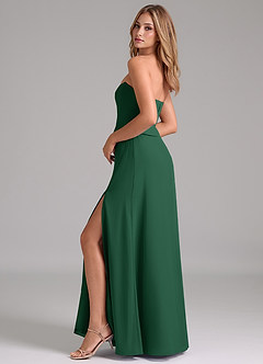 Azazie Jenilyn Bridesmaid Dresses Dark Green A-Line Strapless Chiffon Dress image6