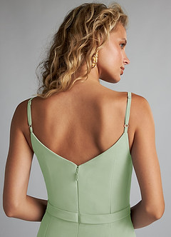 Azazie Summer Bridesmaid Dresses Dusty Sage Mermaid Scoop Cowl Chiffon Dress image6
