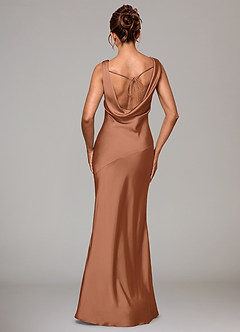 Azazie Rylina Bridesmaid Dresses Bronzer Mermaid Stretch Satin Dress image5