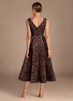 Azazie Fulton Klänningar till brudens mor Klä A-Line i Blommig Utbrändhet Plisserad Ganache image3