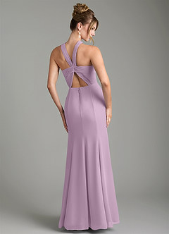 Azazie Rue Bridesmaid Dresses Wisteria A-Line Halter Chiffon Dress image2
