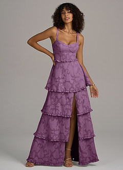 Azazie Romie Bridesmaid Dresses Wisteria A-Line Corset Floral Burnout Dress image1