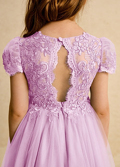 Azazie Puff Abiti da Ragazza di Fiori Abito Principessa in Tulle Pizzo Rosa Confetto image8