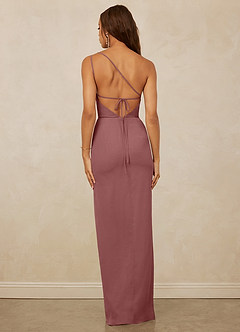 Christian Siriano Bridal for Azazie 1003 Bridesmaid Dresses Desert Rose Sheath One Shoulder Chiffon Dress image2