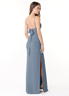 Azazie Mai Bridesmaid Dresses Twilight Sheath Pleated Chiffon Dress image4