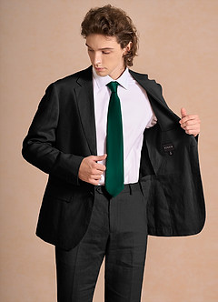 front Harrison Sort 100% hørjakke