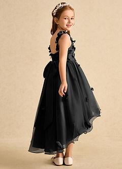 Azazie Tweety Blumenmädchenkleider A-Linie Spitze Tüll Kleid Schwarz image6