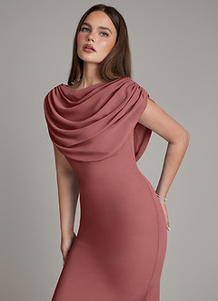 Azazie Hadley Bridesmaid Dresses Amethyst Mermaid Pleated Chiffon Dress image6