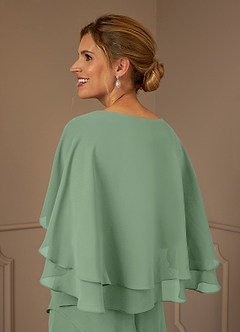 Azazie OHara Mother of the Bride Dresses Matcha A-Line V-Neck Chiffon Dress image14