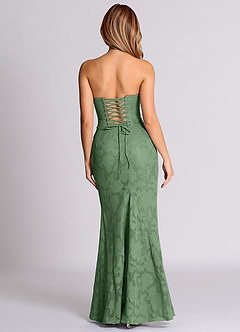 Azazie Sorrel Bridesmaid Dresses Eucalyptus Mermaid Corset Floral Burnout Convertible Dress image2