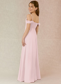 Azazie Kaitlynn A-Line Off the Shoulder Chiffon Floor-Length Junior Bridesmaid Dress image5