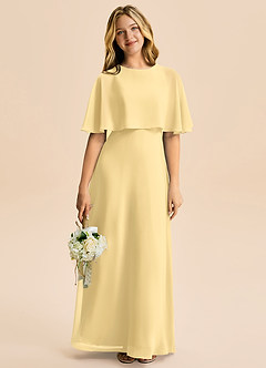 Azazie Maris Junior Butter A-Line Chiffon Dress image5